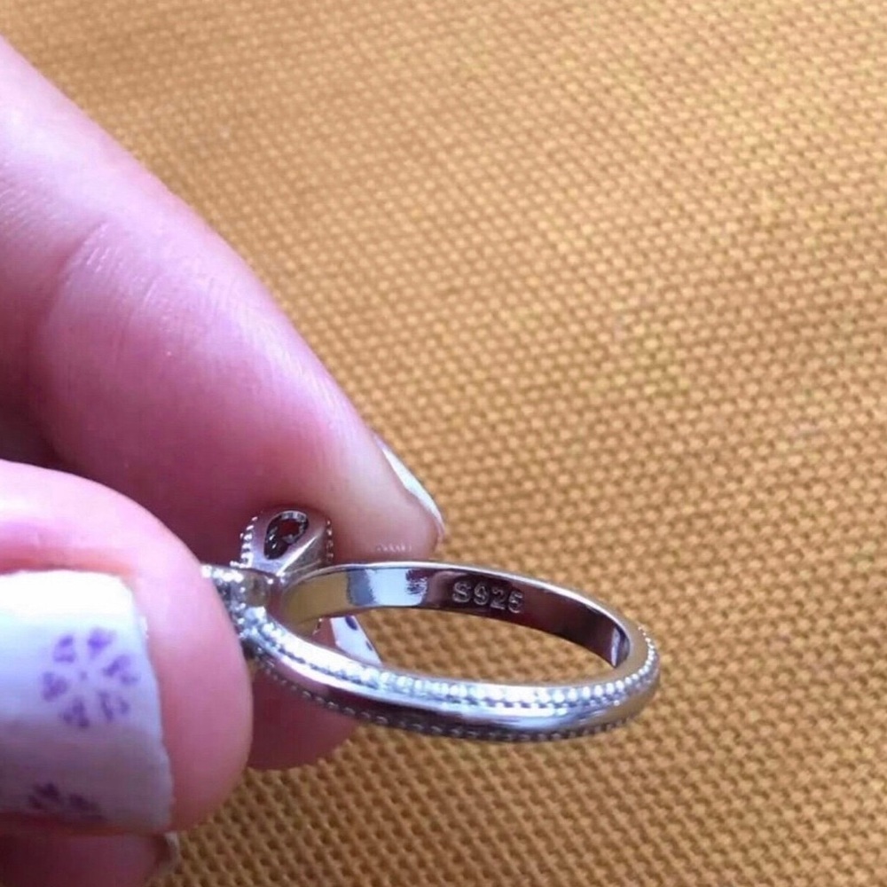 Sterling Silver Bow Rhinestone Ring - Sparkling B… - image 2